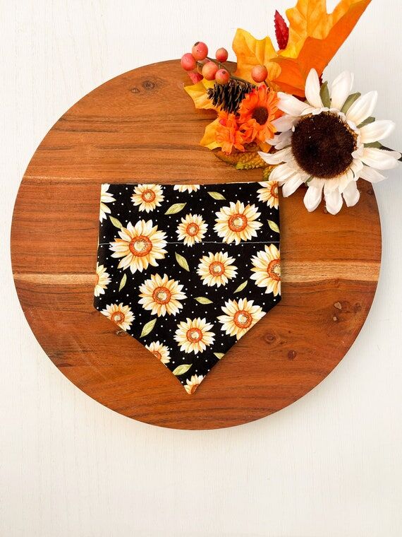 Field of Sunflowers Dog Bandana: Fall Cat Col...