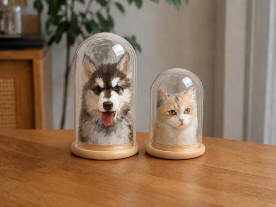 Hand-Painted Acrylic Pet Portrait Keepsake fo...