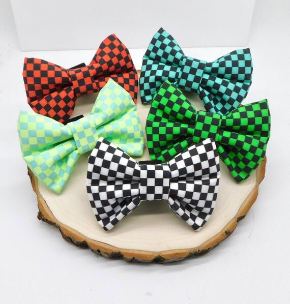 Checkered Dog or Cat Bow Tie Multiple Colors ...