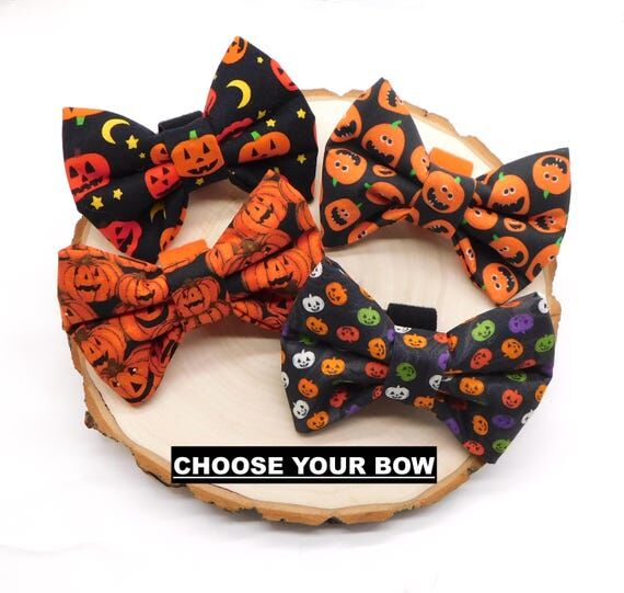 Halloween Pumpkin Dog or Cat Bow Tie - Multip...