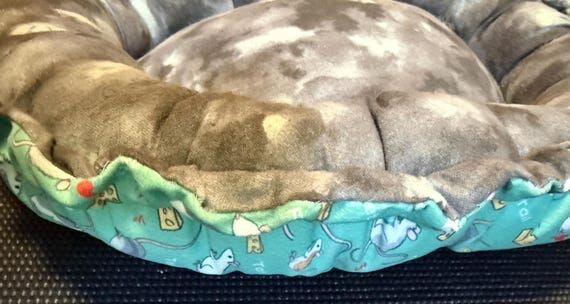 Black & Green With Mouse Print Cat Bed, Cozy,...