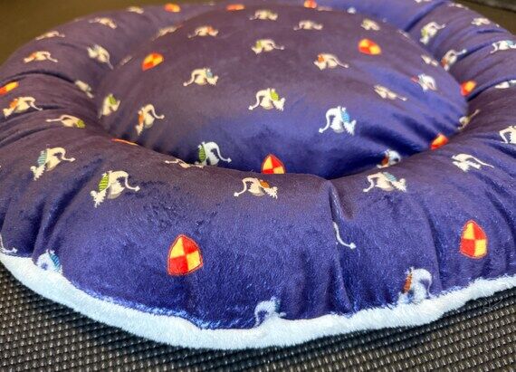 Gray, Navy Blue, Dragons Cat Bed, Small Dog B...