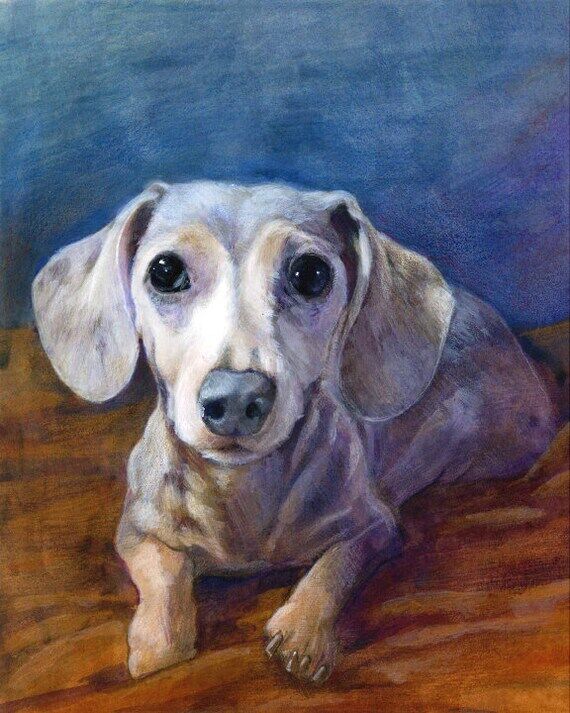Personalized Pet Portrait / Mixed Media Tradi...