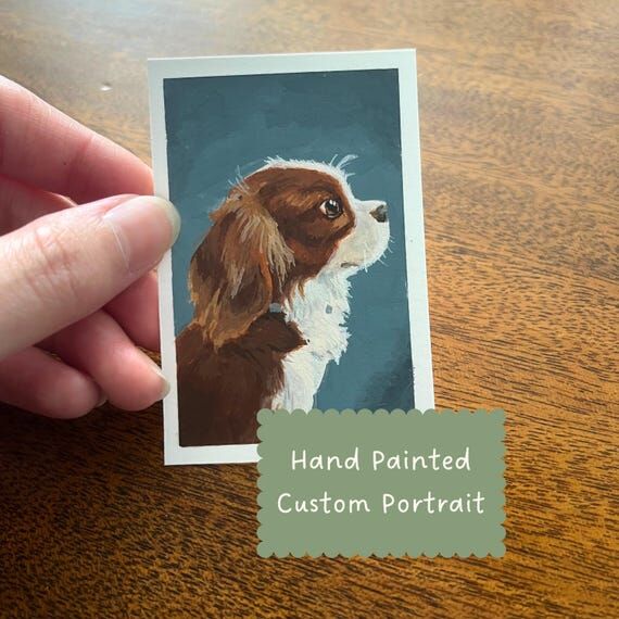 Custom Mini Pet Portrait w/ Abstract Backgrou...
