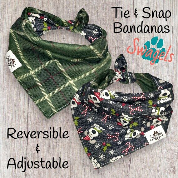 Reversible Christmas Dog Bandana – Sparkly ...