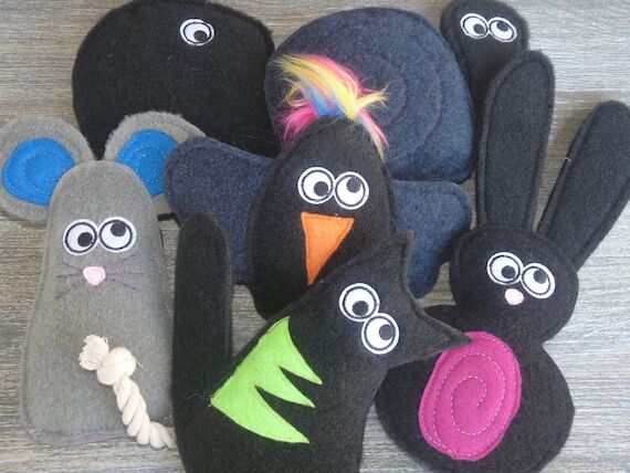 Eco-Friendly Squeaky Dog Toy: Handmade Crinkl...