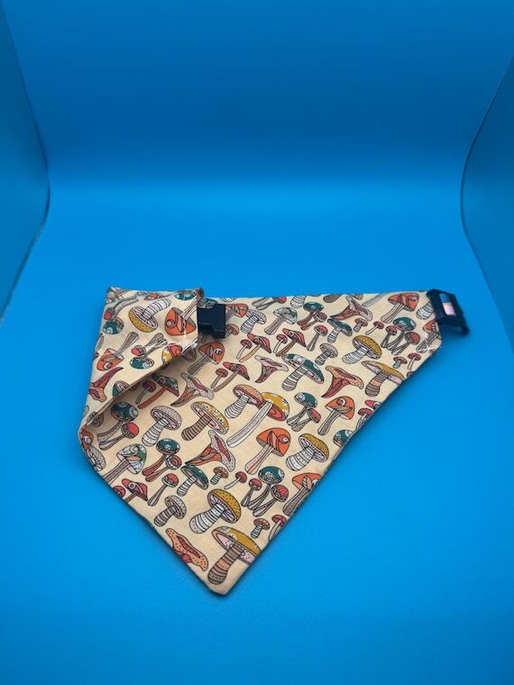 Mushroom Print Dog Bandana – Handmade Over ...
