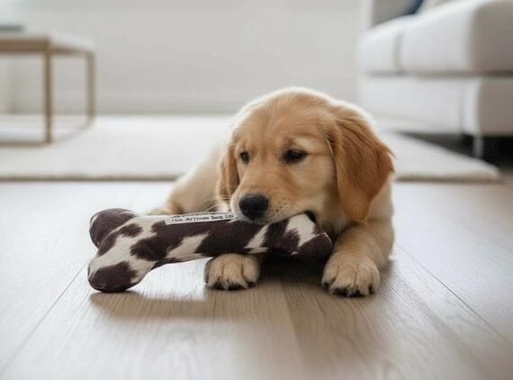 Handmade Squeaky Toy Dog Bone (The Moody Cow ...