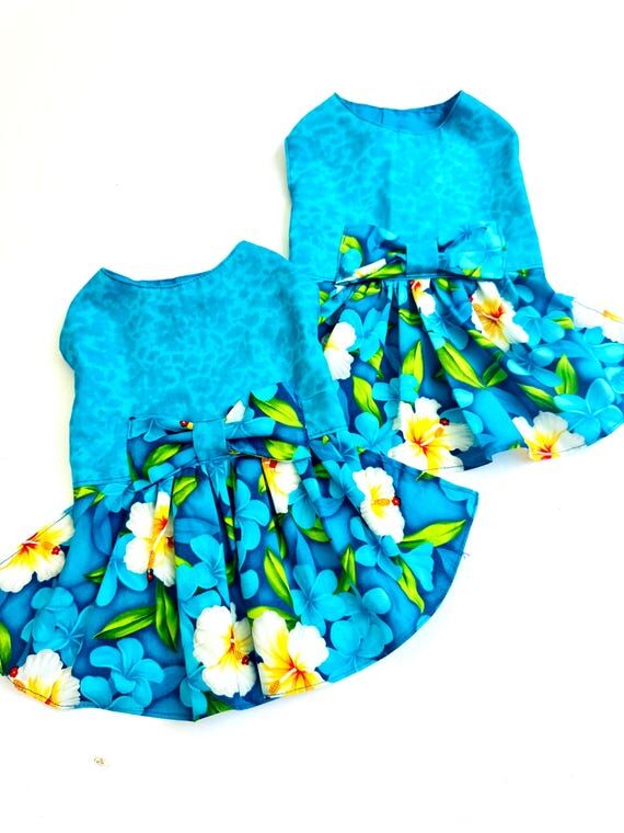 Handmade Tropical Floral Dog Dress: Customiza...