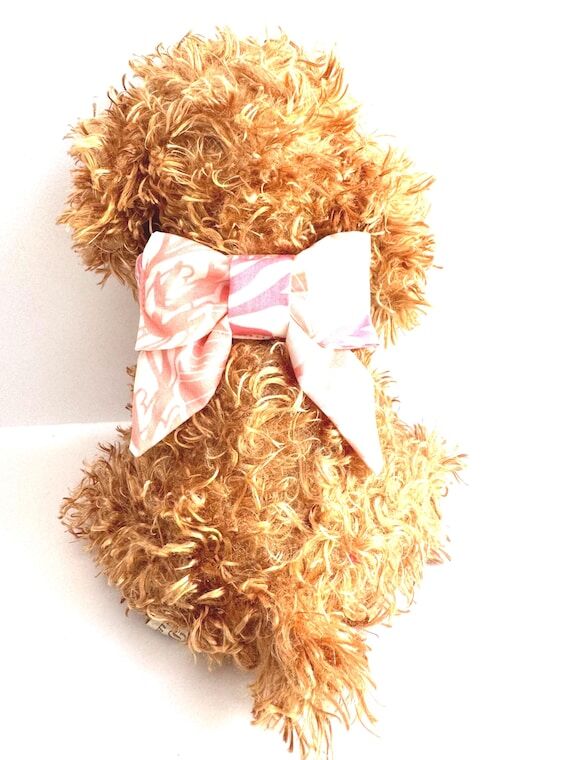 Coral Dog Bow Tie Collar: Tropical Hawaiian P...