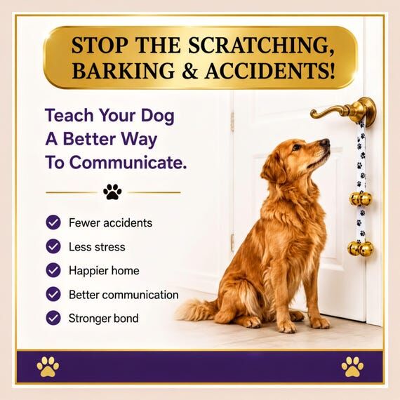 Dog Potty Training Bells: Paw Print Design (A...