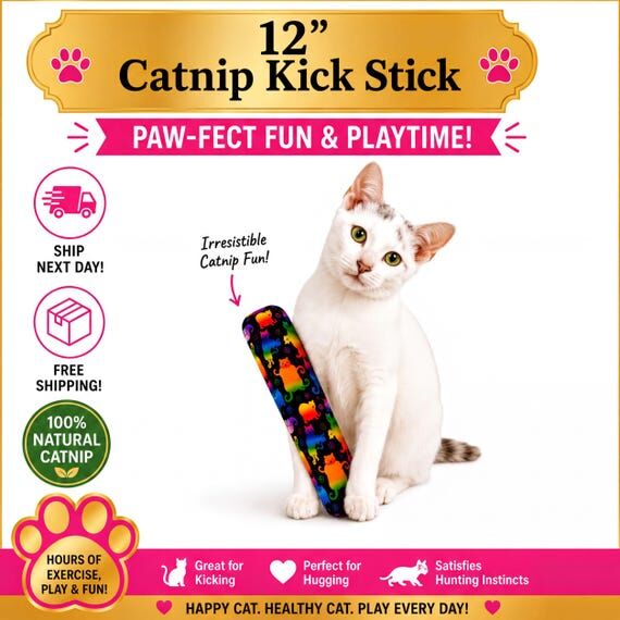 Fresh Catnip Kick Toy: Durable Handmade Indoo...