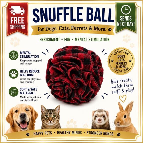 Interactive Snuffle Ball: Slow Feeder Toy - C...