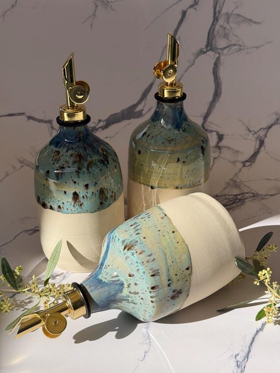 Handmade Ceramic Oil Dispenser | Stoneware Ol...