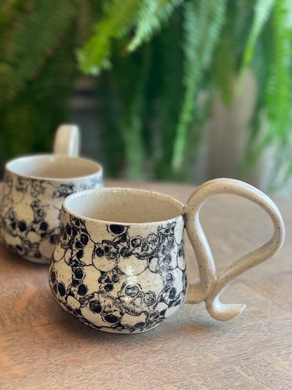 handmade coffee mug/ ceramic mug/ halloween m...