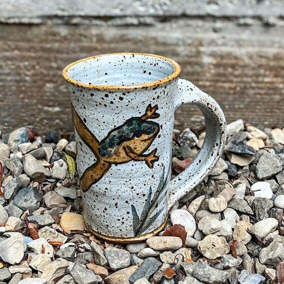 Handmade Ceramic Frog Mug ~12oz, for coffee, ...