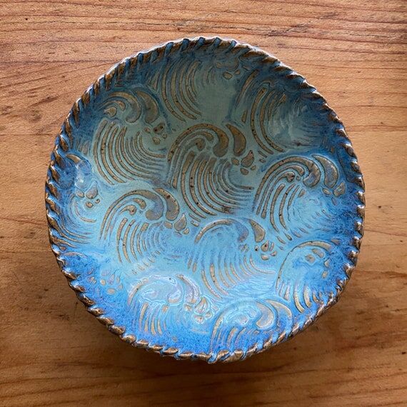 Seafoam Wave Ring Dish: Coastal Wedding Favor...