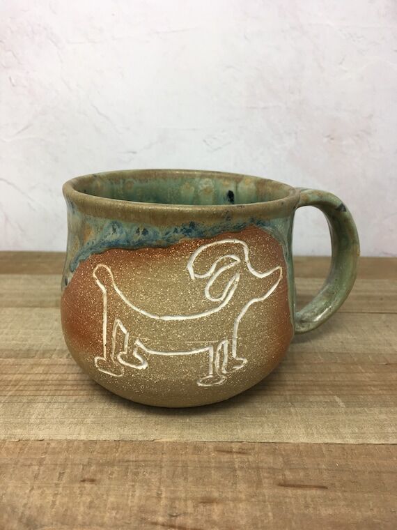 Handmade ceramic rock art 10oz mug - Deer...