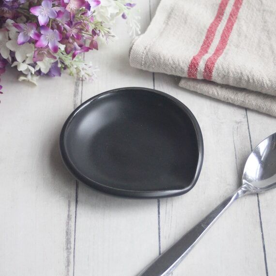 Medium Sized Handmade Pottery Spoon Rest in S...