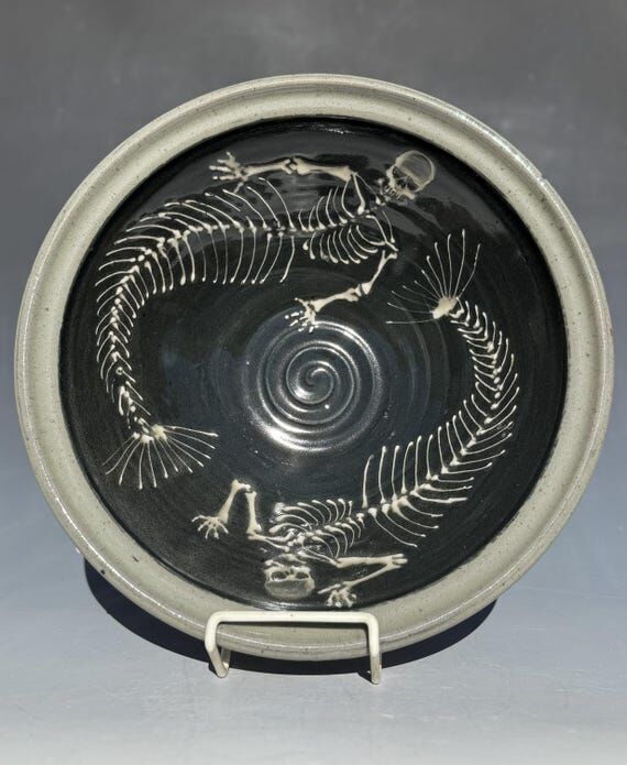 Ayers Pottery Handmade Ceramic Skeleton Servi...