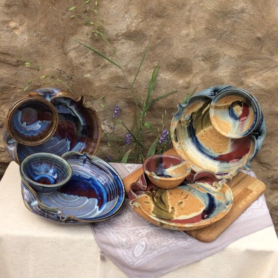 Ayers Pottery Chip and Dip Bowl: Stoneware Se...