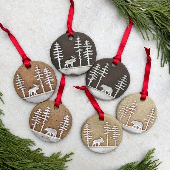 Handmade Moose or Bear Ornament: Speckled Pot...