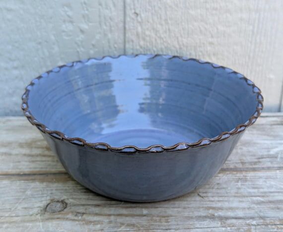 Large Cobalt Blue Serving Bowl, Handmade Pott...