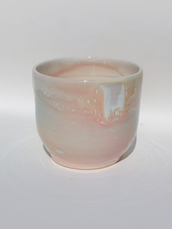 Coffee Tumbler Rainbow Handmade Pottery Ceram...