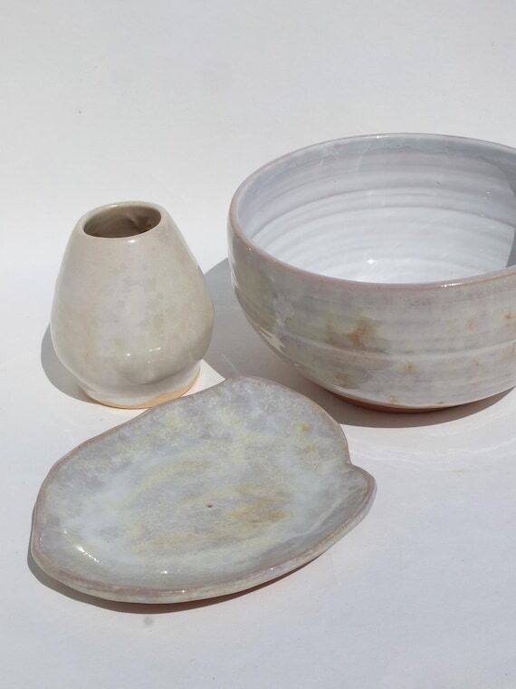 Matcha Bowl Set for Kitchen Decor Handmade Po...