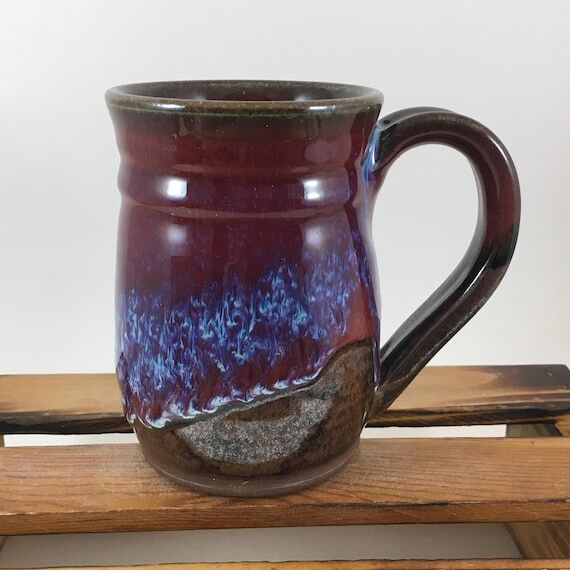 Colorful Pottery Mug, 10 Ounce Stoneware Mug,...