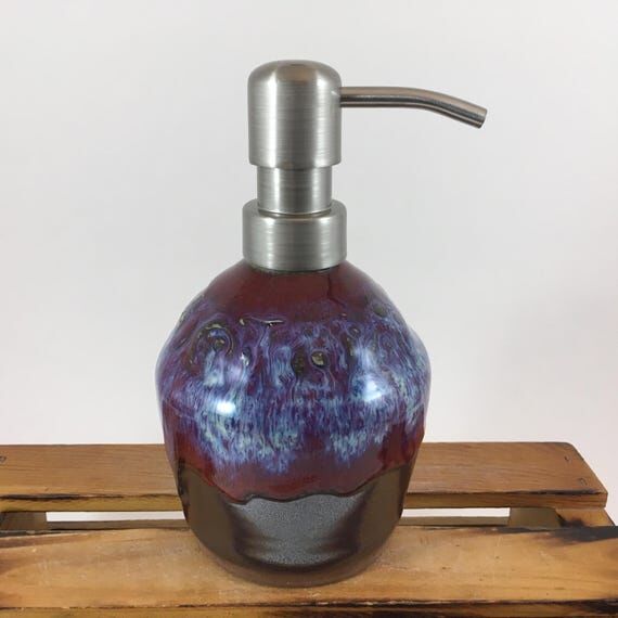 Colorful Ceramic Dispenser Bottle, Pottery So...