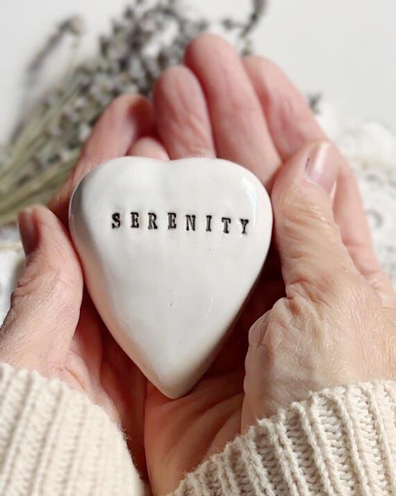 Personalized ceramic heart stone handmade cus...