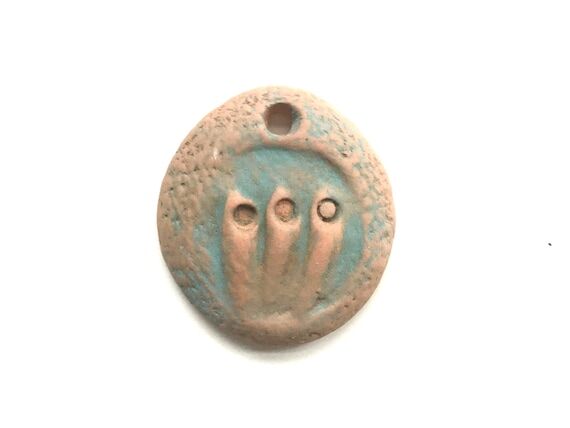 Terracotta Pottery Pendant: Boho Essential Oi...