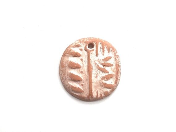 Floral Terracotta Pottery Pendant: Aromathera...