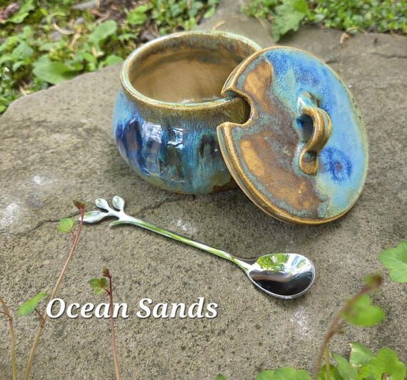 Pottery Sugar Bowl/Jam Jar/Honey Pot (comes w...