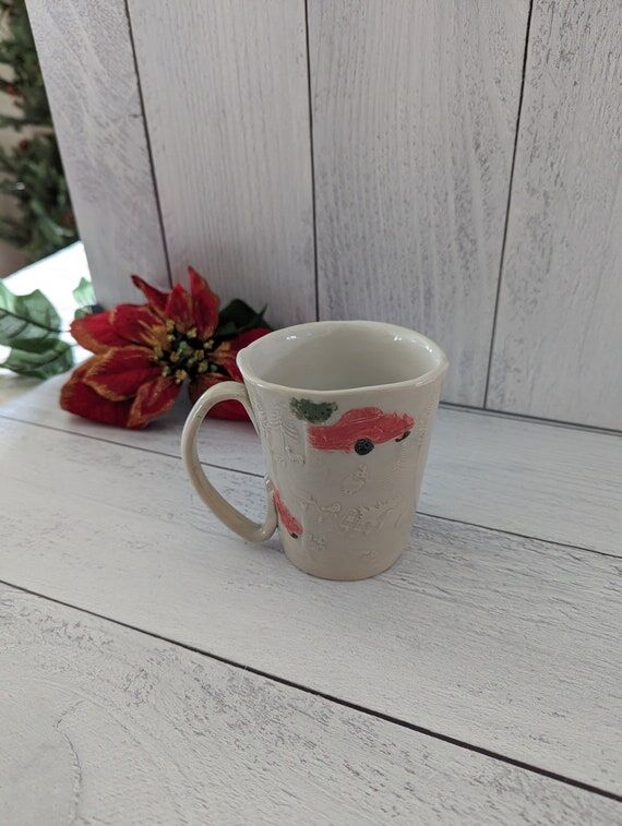 Christmas Mug: Red Truck, Gnomes, and Christm...
