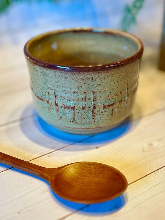 Handmade Stoneware Matcha Bowl, Ceramic Tea C...
