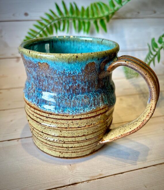 Handmade Stoneware Coffee Mug – 12oz Glazed...