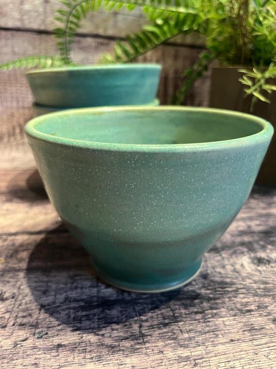 Handmade Stoneware Cereal Bowl: Turquoise Gla...