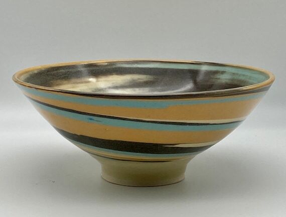 Marbled Hand-thrown Ceramic Salad Serving Bow...