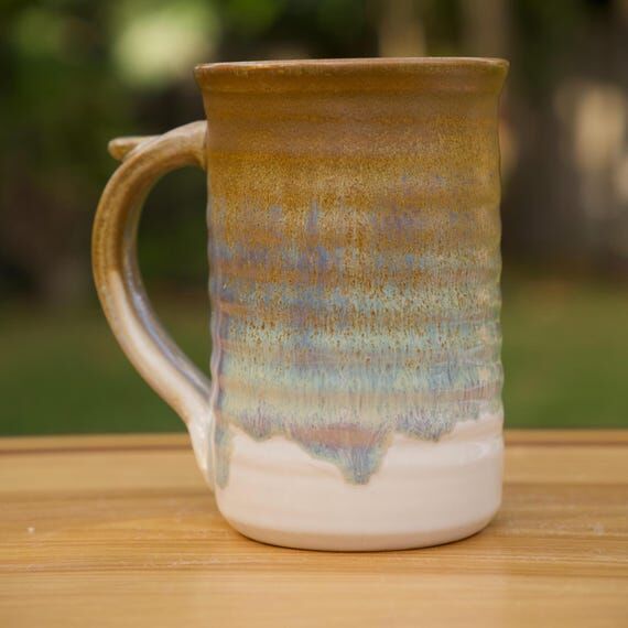 Large (16 ounce) Stoneware Coffee Mug Golden ...