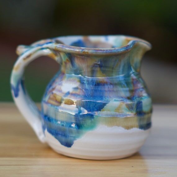 Pottery Creamer/Small Pitcher in Tricolor...