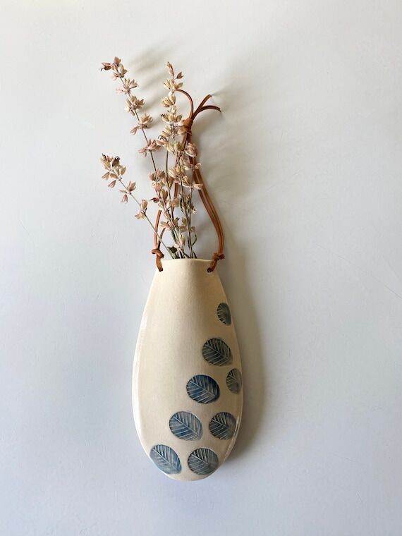 White Decorative Wall Hanging Flower Vase, Mi...