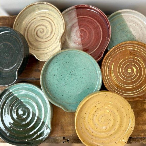 Handmade Spoon Rest in Various Colors - Turqu...
