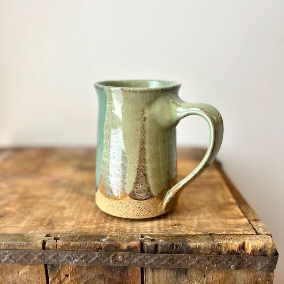 Handmade Pottery Drip Tapered Mug in Birch, R...