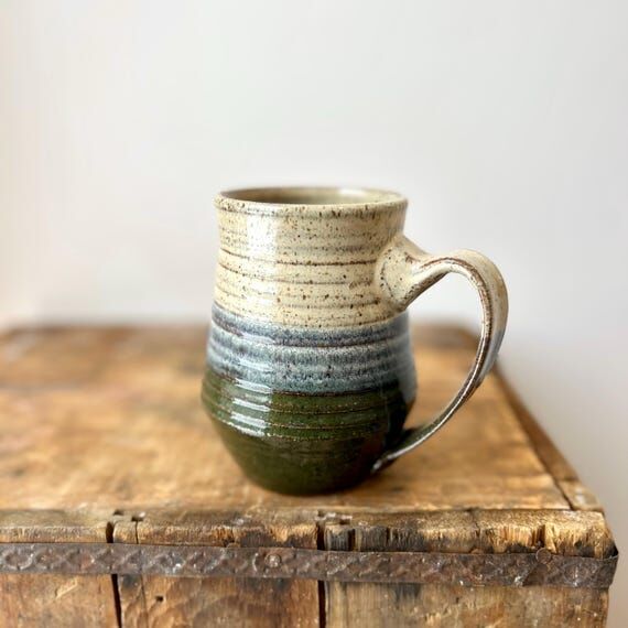 Handmade Pottery Coffee Mug in Birch & Forest...