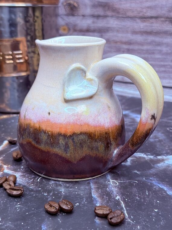 10oz Handmade Ceramic Salad Dressing Bottle w...