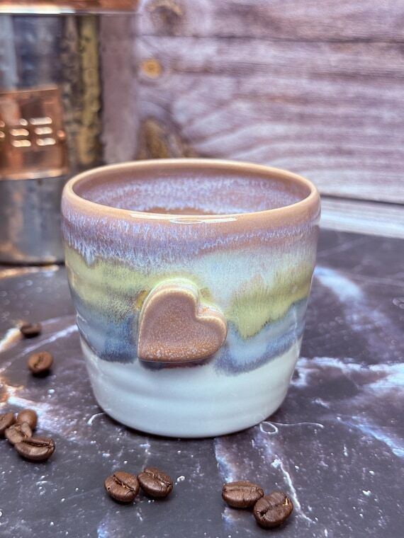 Handmade Whiskey Sipper Cup, 8 oz Ceramic Whi...