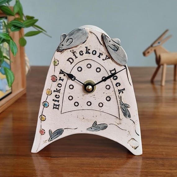 Handmade Pottery Clock: Hickory Dickory Dock ...