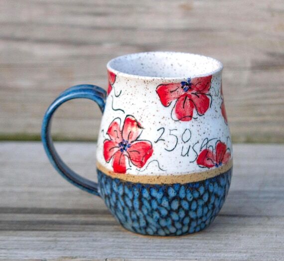 Red white and blue commemorative mug America ...